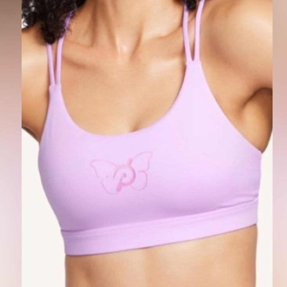 Peloton x Brittany Allen Strappy Back Sports Bra Size Medium Lilac